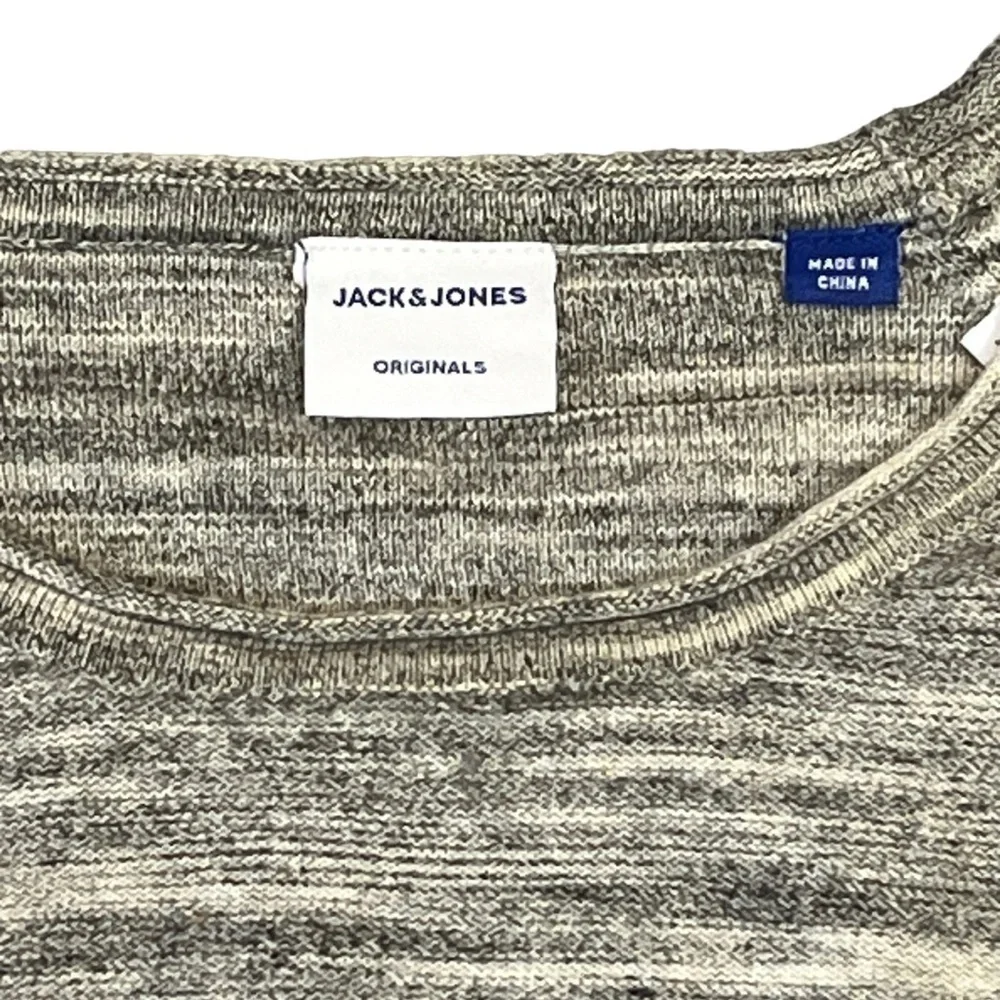 Jack & Jones Crew Roll Neck Knit Sweater Sweatshirt. Grey White Size XL #996 - Picture 6 of 8